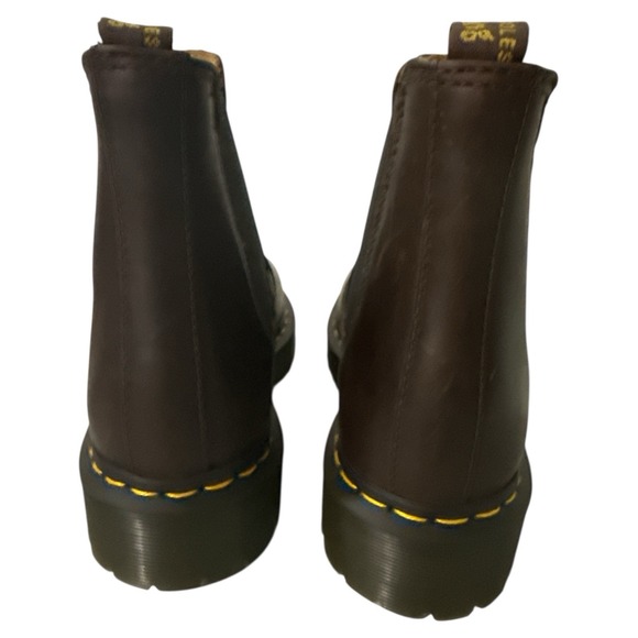 Dr Martens 2976 Yellow Stitch Brown Leather Chelsea Boots EU38 Men 6 Women 7 - Picture 2 of 4